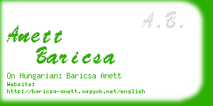 anett baricsa business card